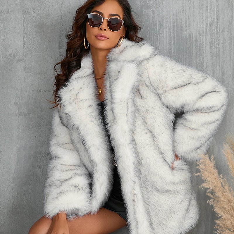Autumn And Winter Fur Collar Coat - Sexy B