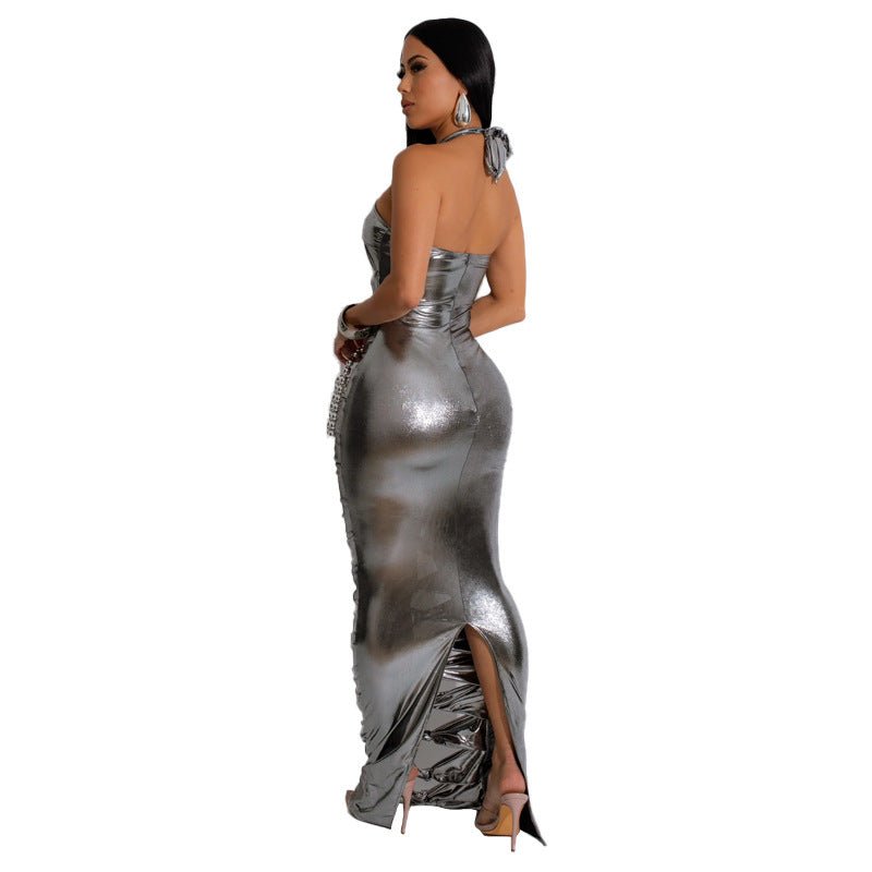 Backless Metallic Dress - Sexy B