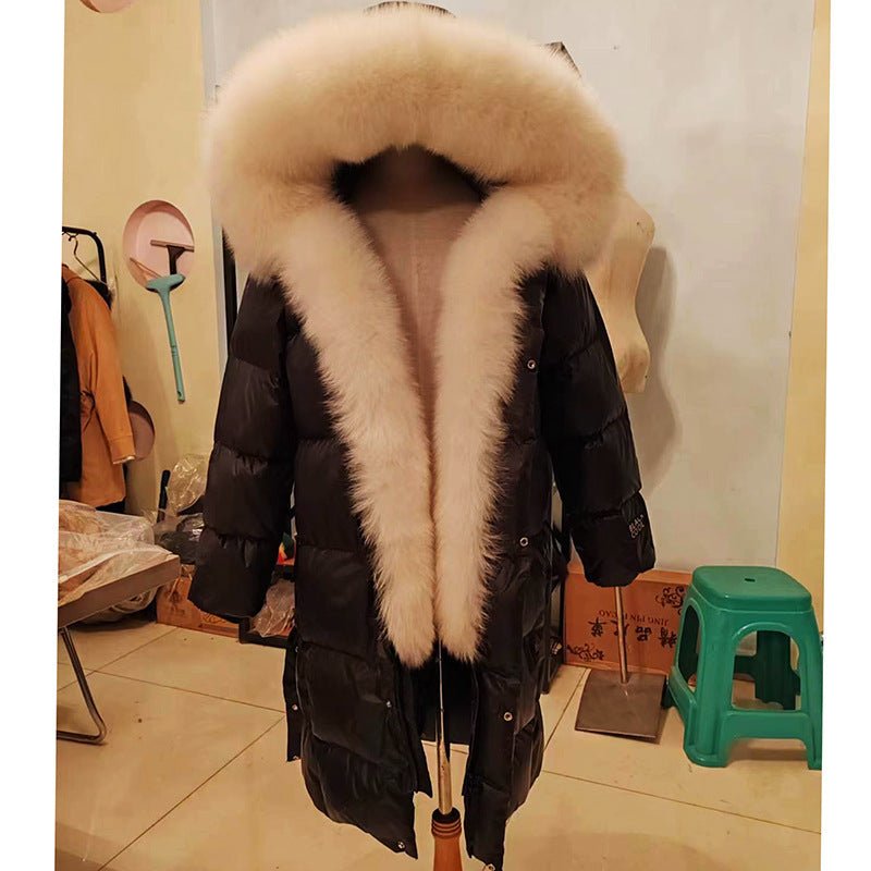 Black Golden Lock Warm Fox Fur Jacket - Sexy B
