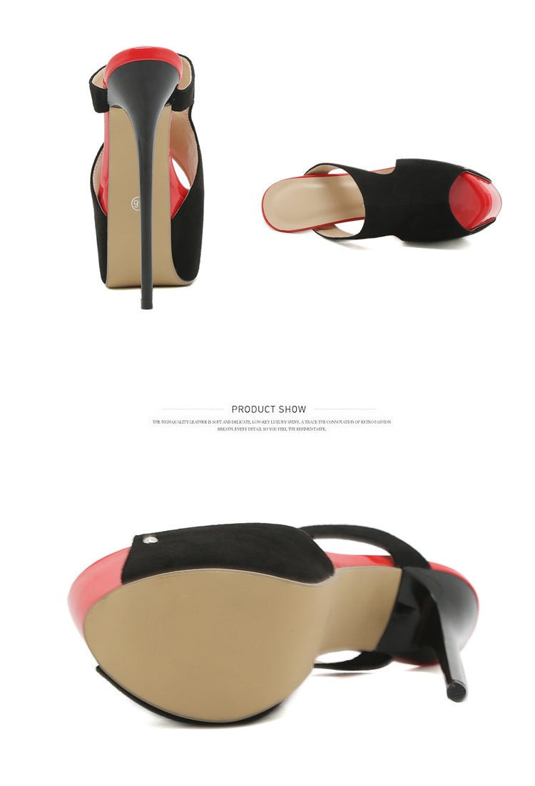 Block Peep Toe Heels - Sexy B