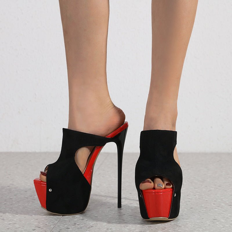 Block Peep Toe Heels - Sexy B