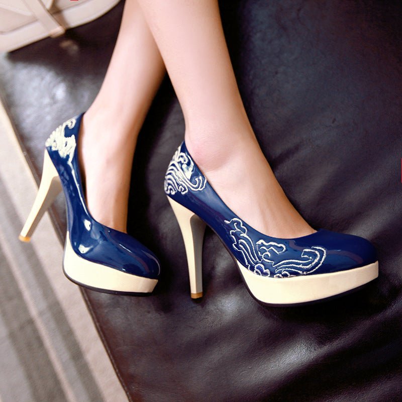 Blue and white porcelain high heels - Sexy B