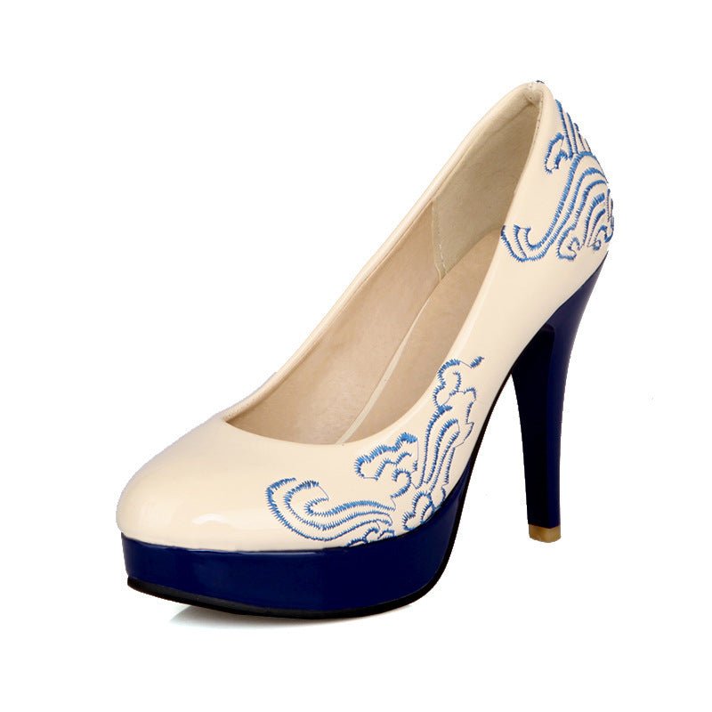 Blue and white porcelain high heels - Sexy B