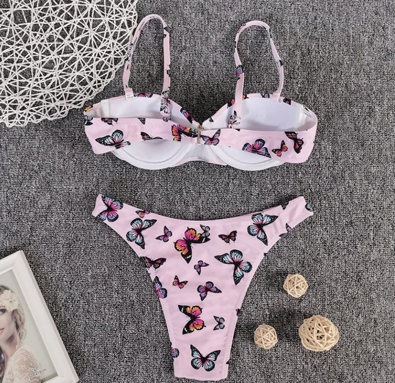 Butterfly Print Bikini Swimsuit - Sexy B