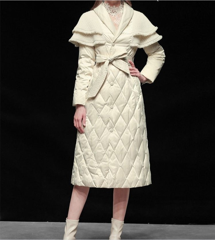 Elegant Down Jacket With Fur Collar - Sexy B