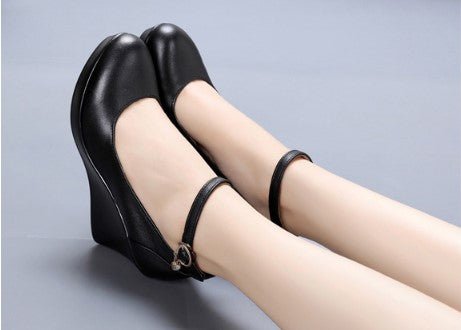 Fashion Ankle Strap High Wedges Platform Pumps - Sexy B