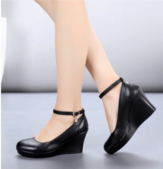 Fashion Ankle Strap High Wedges Platform Pumps - Sexy B