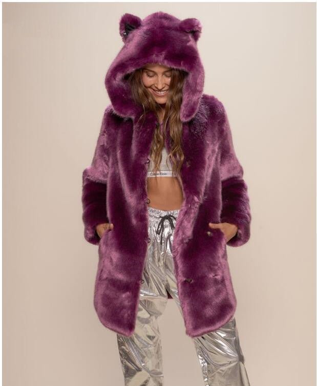 Faux Fur Coats Hooded Outwear - Sexy B