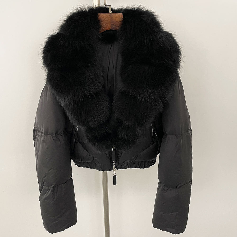 Fox Fur Collar Down Jacket - Sexy B