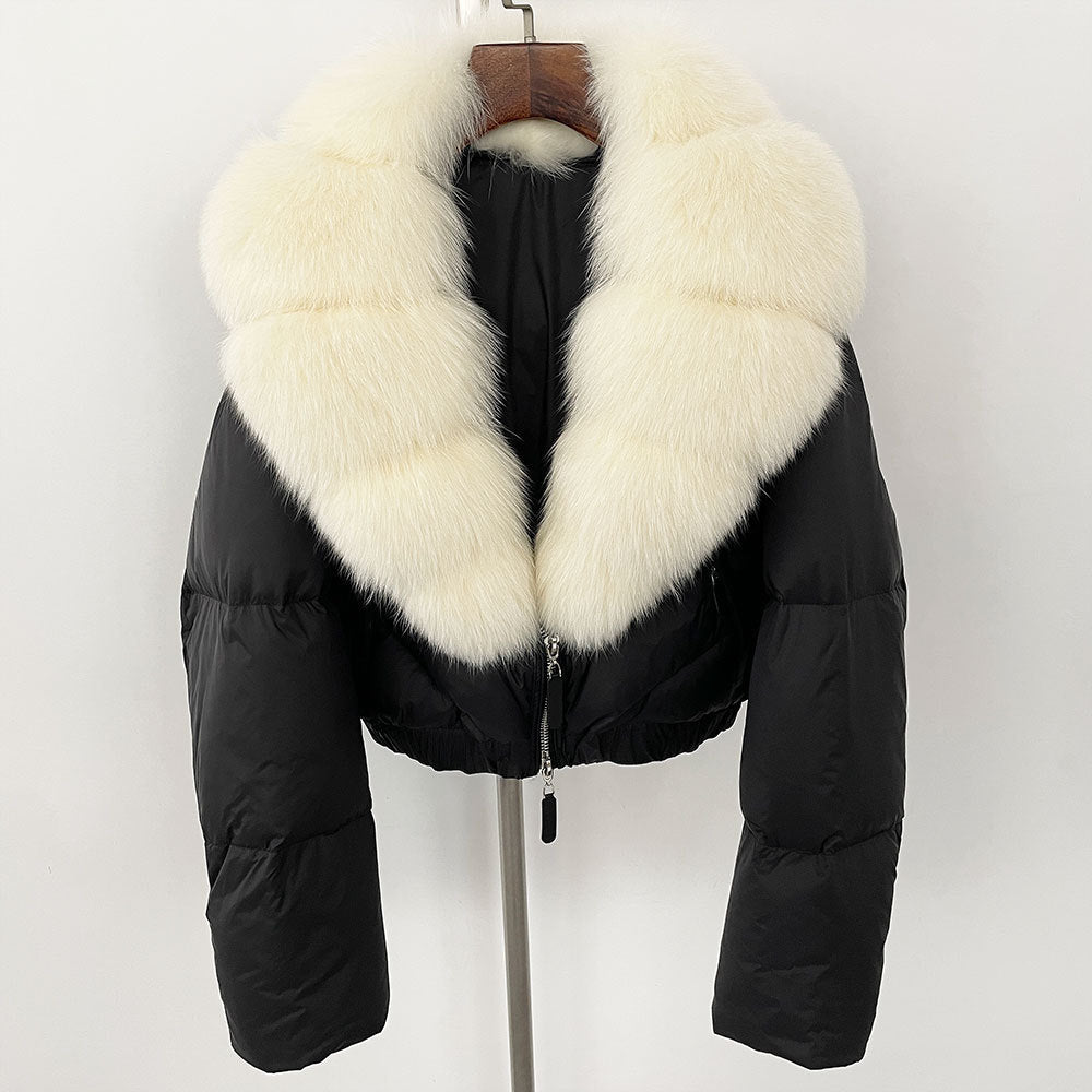 Fox Fur Collar Down Jacket - Sexy B