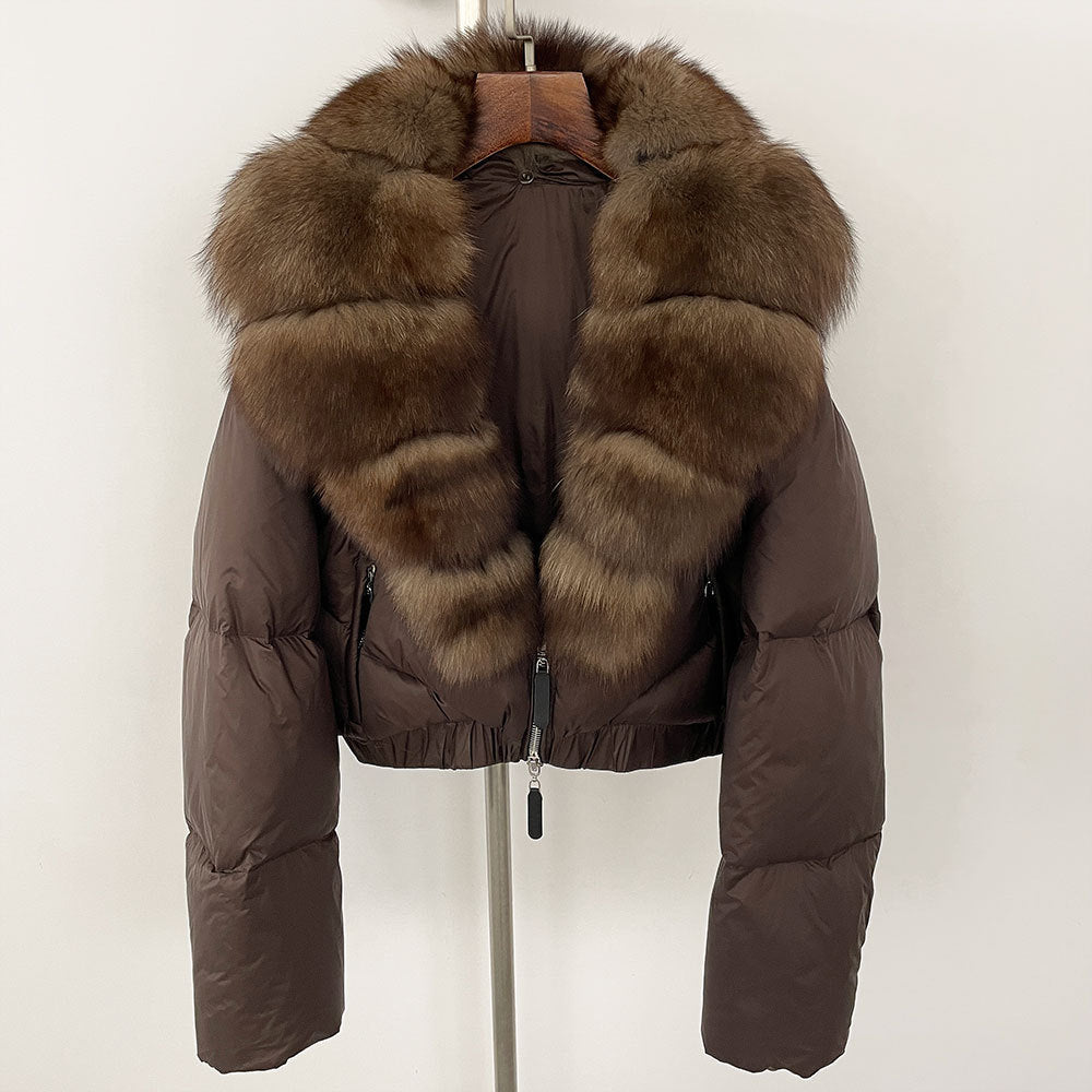 Fox Fur Collar Down Jacket - Sexy B