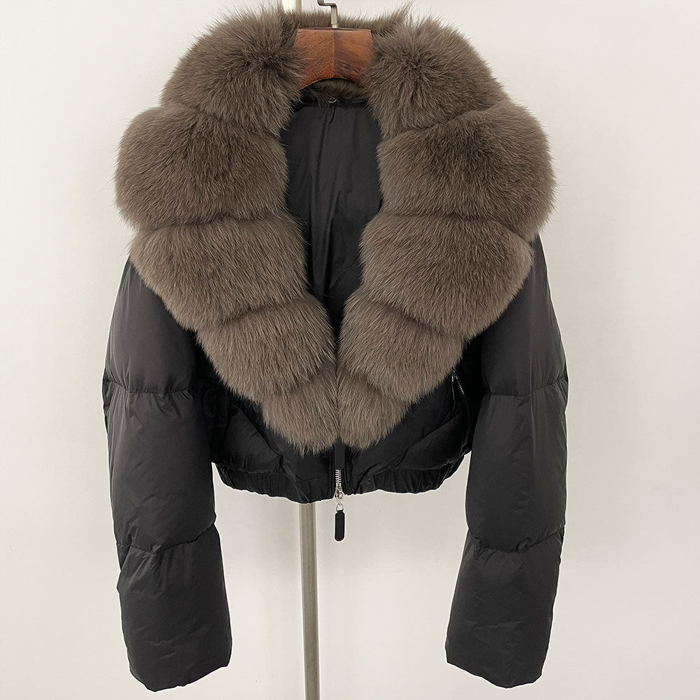 Fox Fur Collar Down Jacket - Sexy B