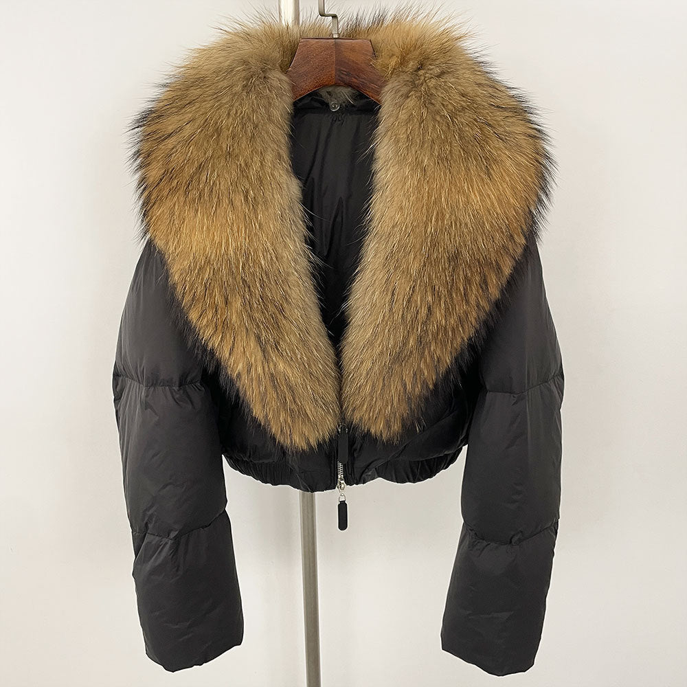 Fox Fur Collar Down Jacket - Sexy B