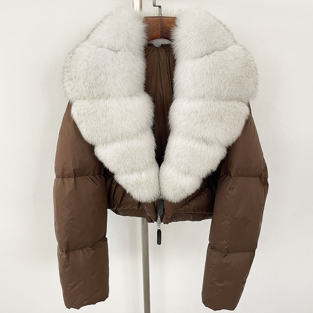 Fox Fur Collar Down Jacket - Sexy B