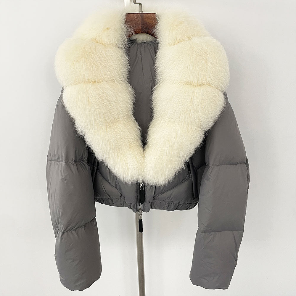 Fox Fur Collar Down Jacket - Sexy B