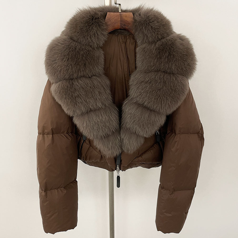 Fox Fur Collar Down Jacket - Sexy B