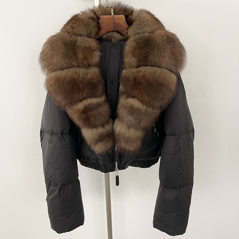 Fox Fur Collar Down Jacket - Sexy B