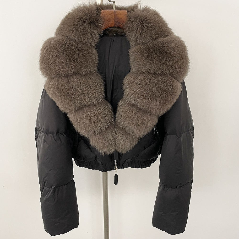 Fox Fur Collar Down Jacket - Sexy B