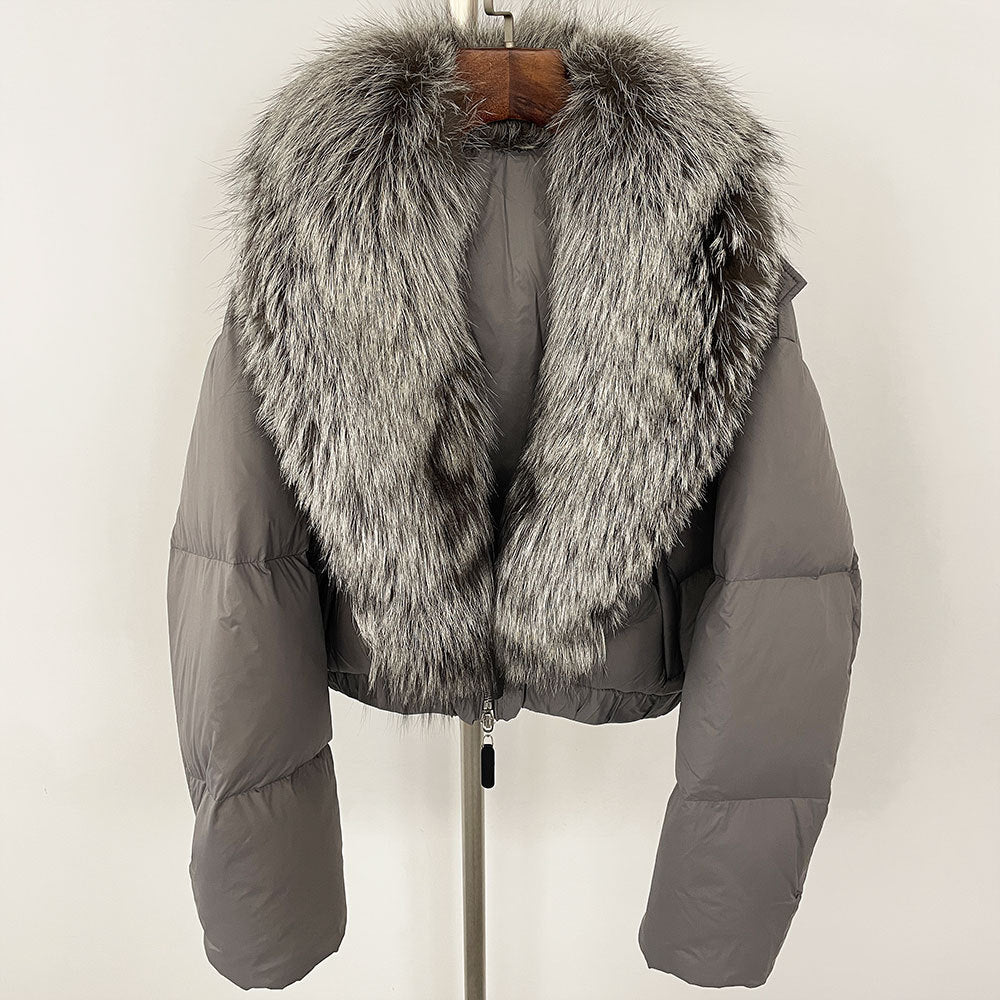 Fox Fur Collar Down Jacket - Sexy B