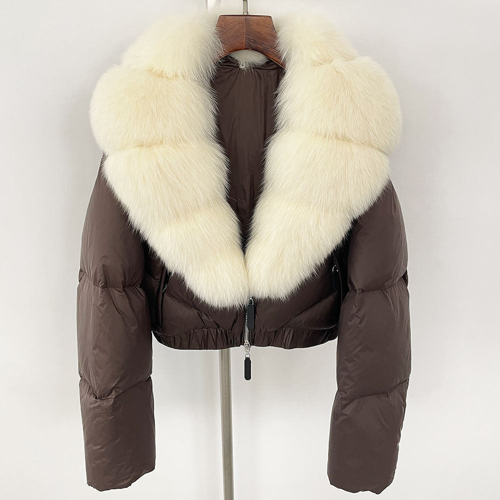 Fox Fur Collar Down Jacket - Sexy B