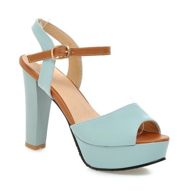 High Heels Waterproof Platform Fish Mouth Shoes - Sexy B