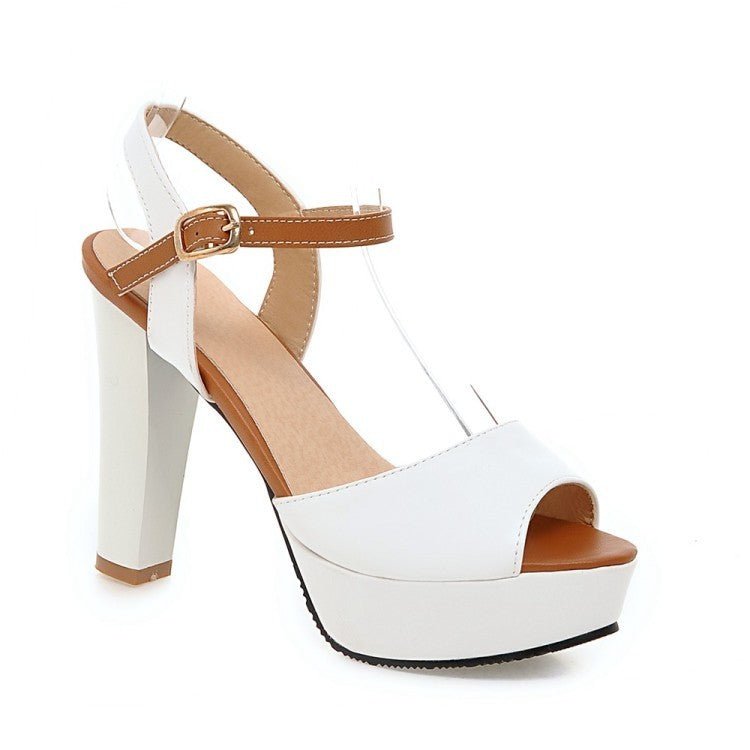 High Heels Waterproof Platform Fish Mouth Shoes - Sexy B