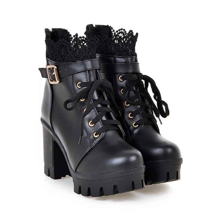 Lace - up Martens Boots Heels - Sexy B