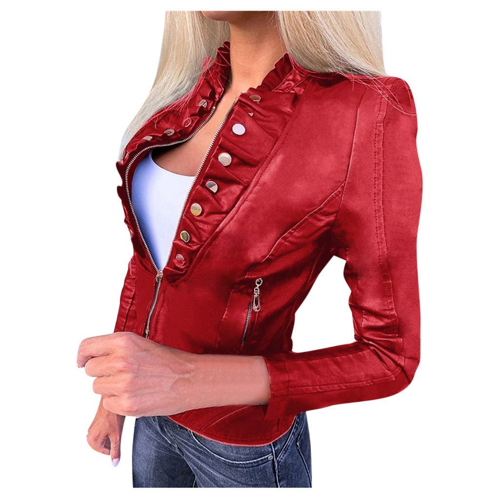 Motorcycle winter leather jacket - Sexy B