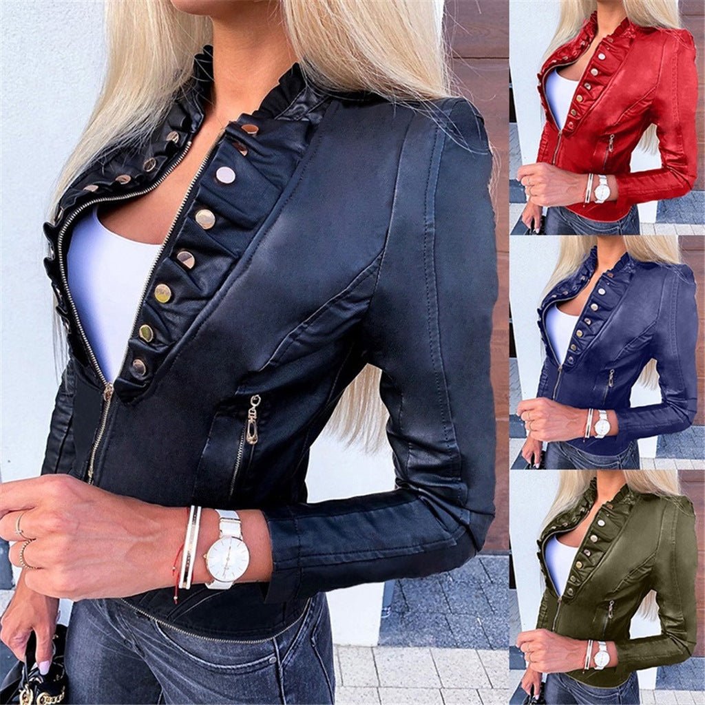 Motorcycle winter leather jacket - Sexy B