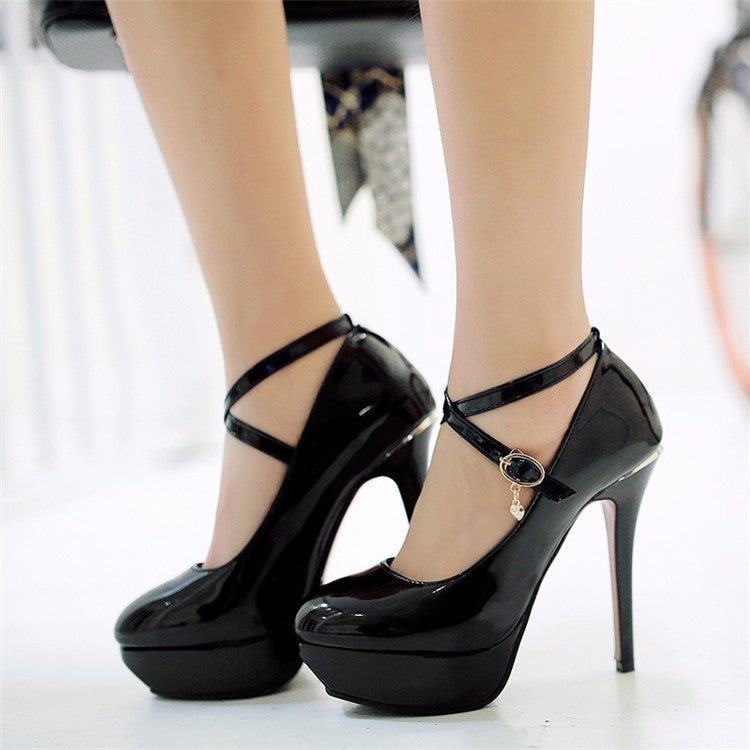 Round toe platform heels - Sexy B