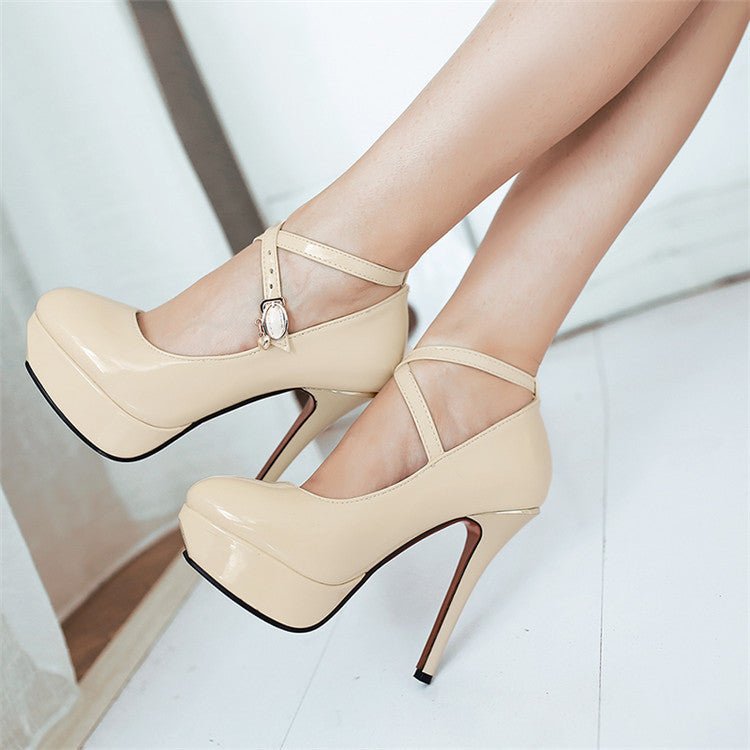 Round toe platform heels - Sexy B
