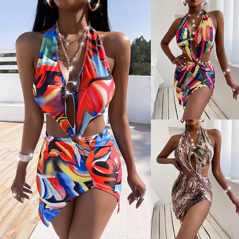 Sexy Bikini Print One - Piece - Sexy B