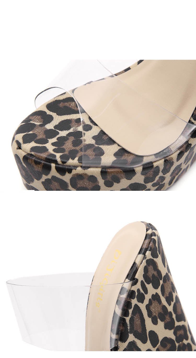 Sexy Leopard Print Wedge High Heel - Sexy B