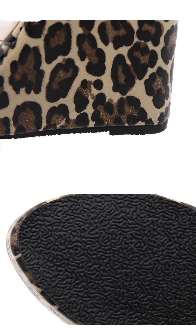 Sexy Leopard Print Wedge High Heel - Sexy B