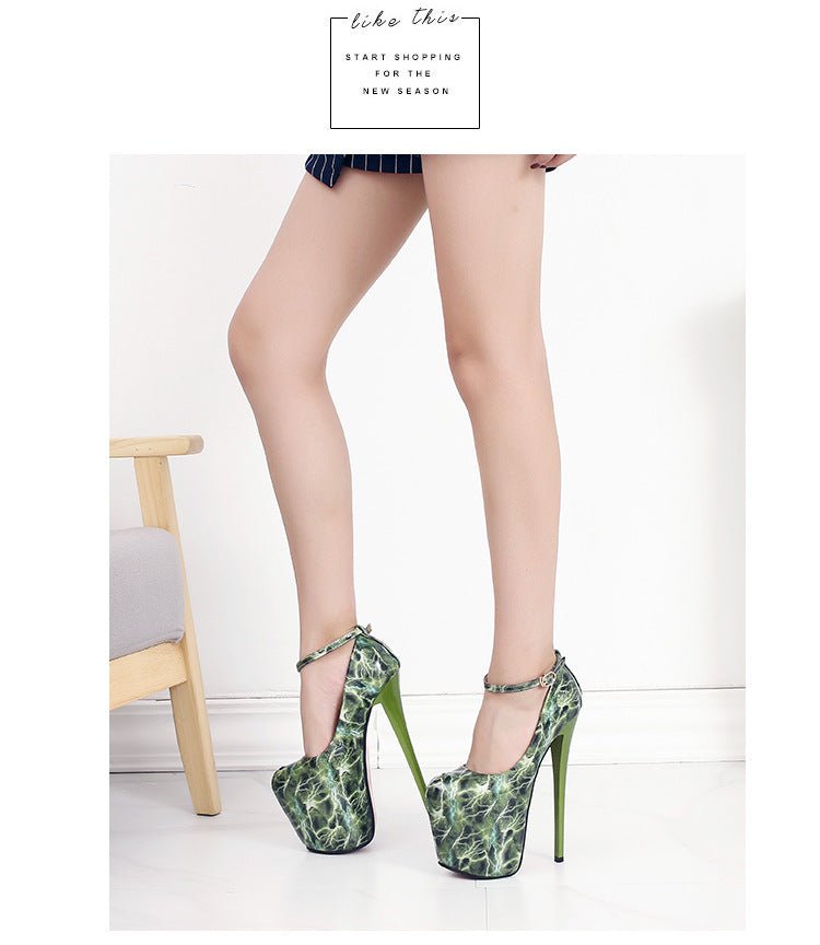 Shallow Leather Ultra - high Stiletto - Sexy B