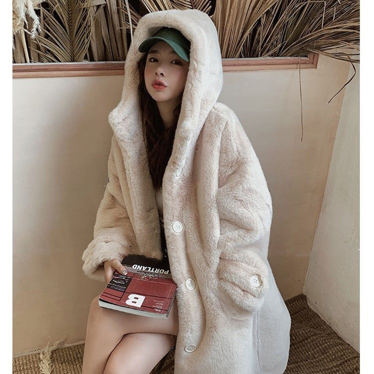 Winter Hooded Faux Fur Jacket - Sexy B