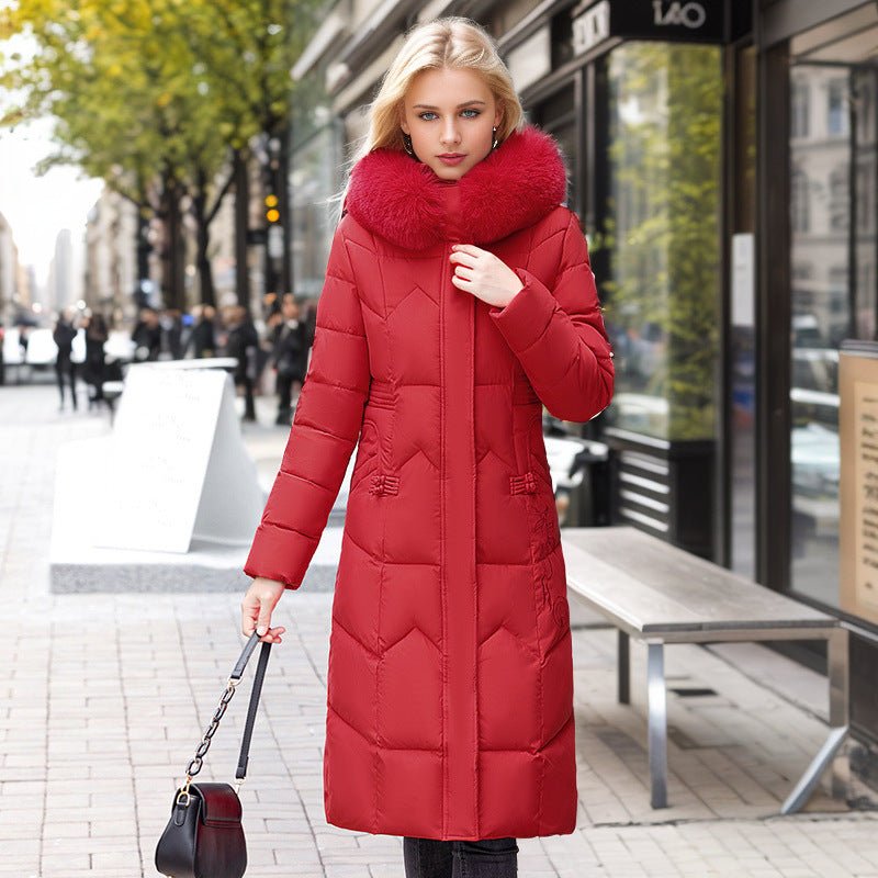 Winter Long Coat With Thickened Fur Collar - Sexy B