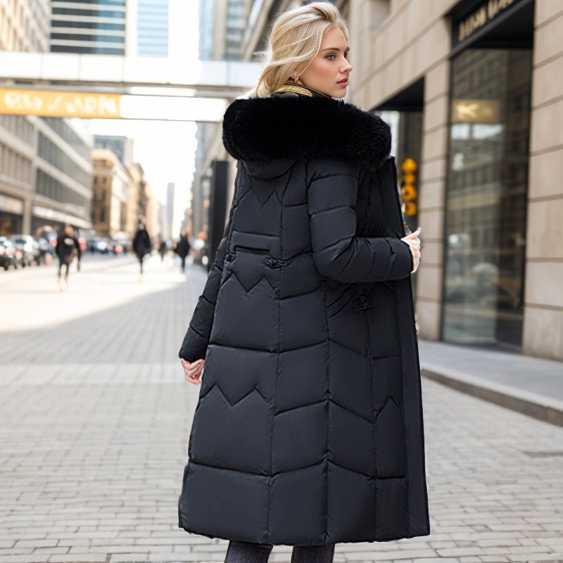 Winter Long Coat With Thickened Fur Collar - Sexy B