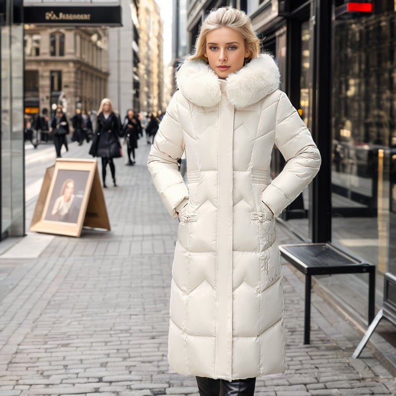 Winter Long Coat With Thickened Fur Collar - Sexy B