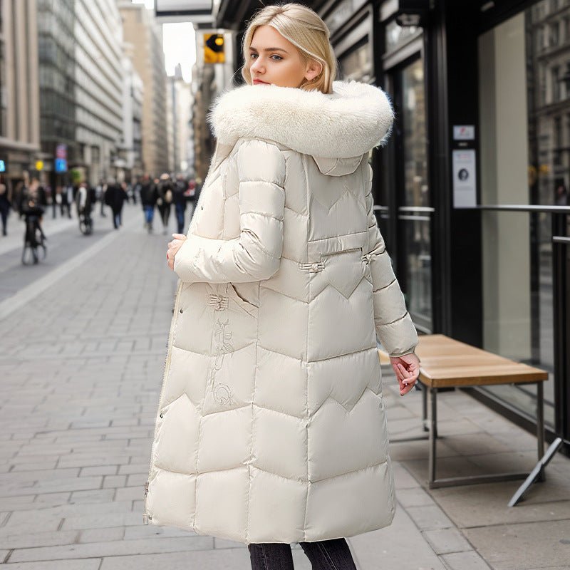 Winter Long Coat With Thickened Fur Collar - Sexy B