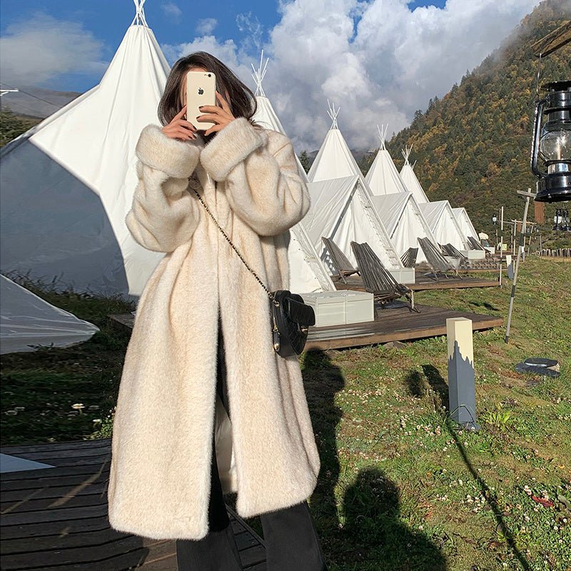 Winter Mink Artificial Leather Fur Coat - Sexy B