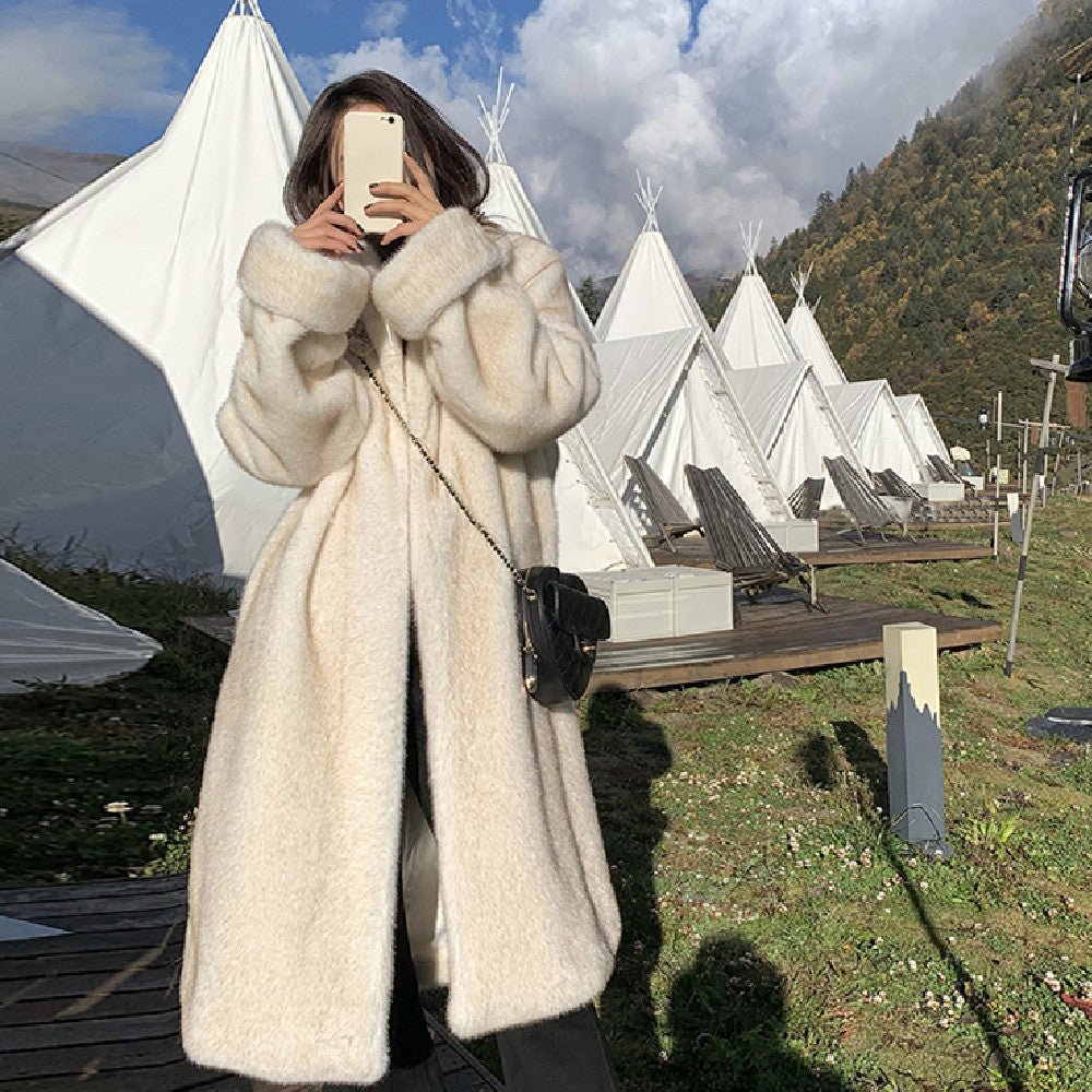 Winter Mink Artificial Leather Fur Coat - Sexy B