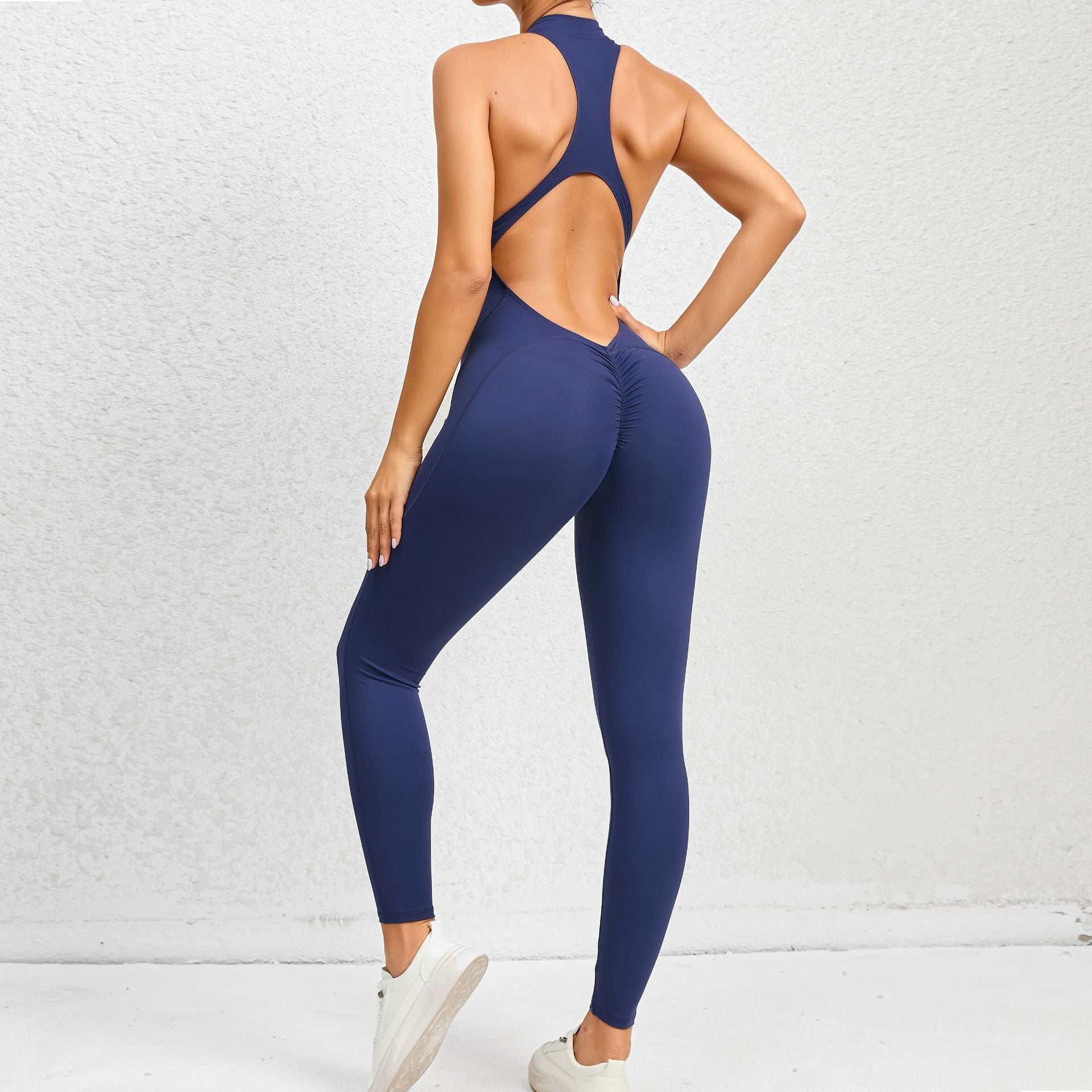 Zippered Yoga Fitness Jumpsuit - Sexy B
